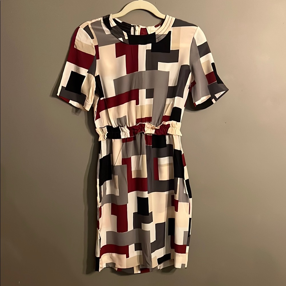 Kate Spade Cream And Black Midi Dress